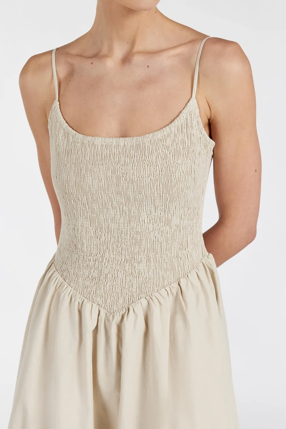MILANO STONE COTTON MIDI DRESS