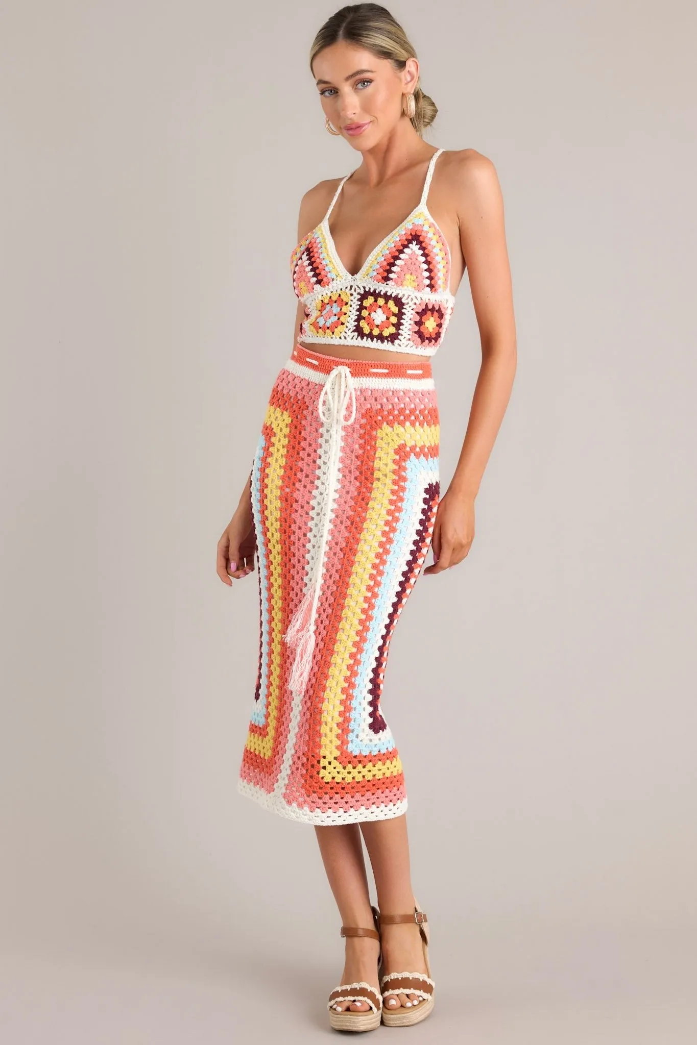 MINKPINK Gardenia Crochet Knit Skirt