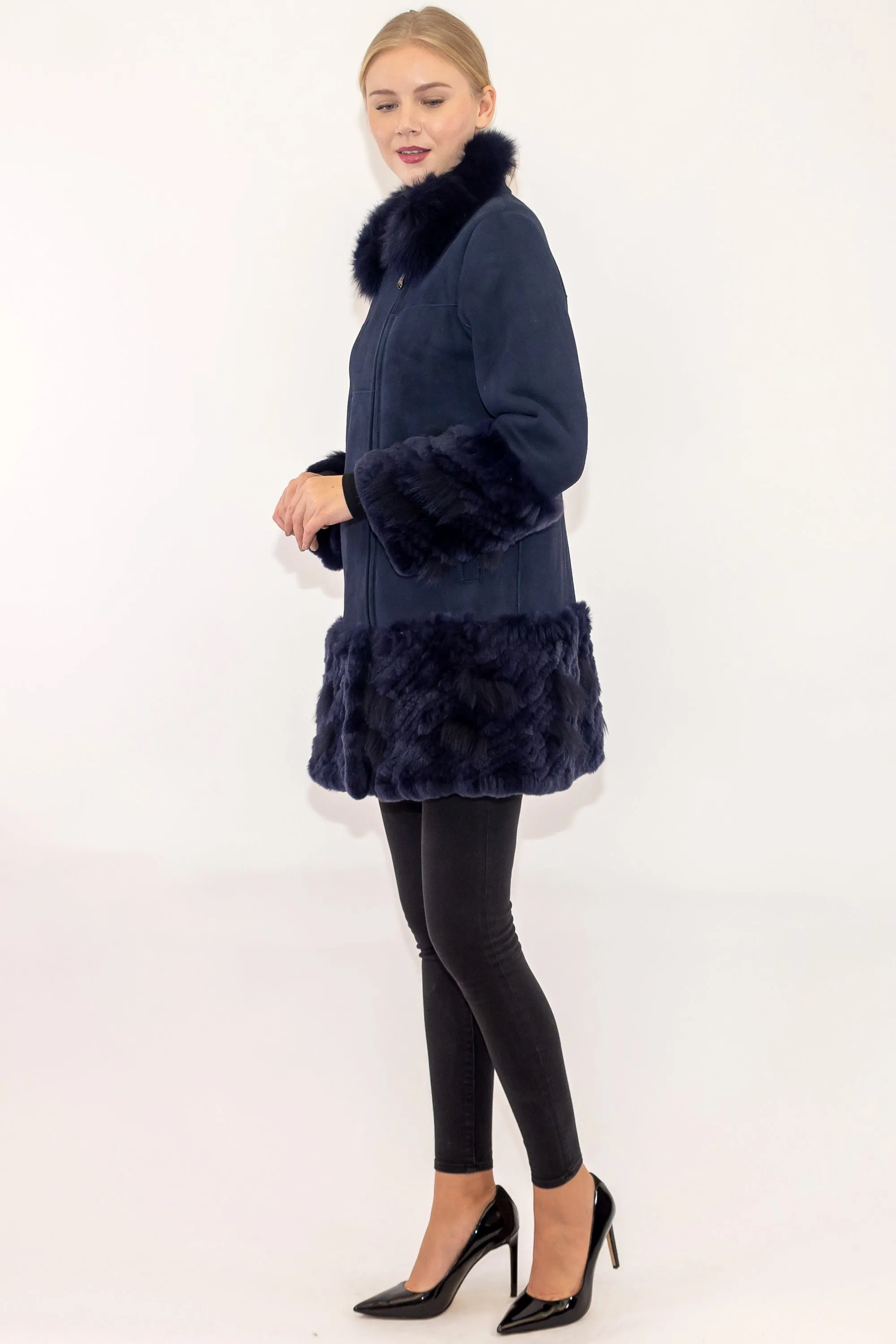 NEWHAVEN - Merino and Rex Rabbit&nbsp;Long Jacket