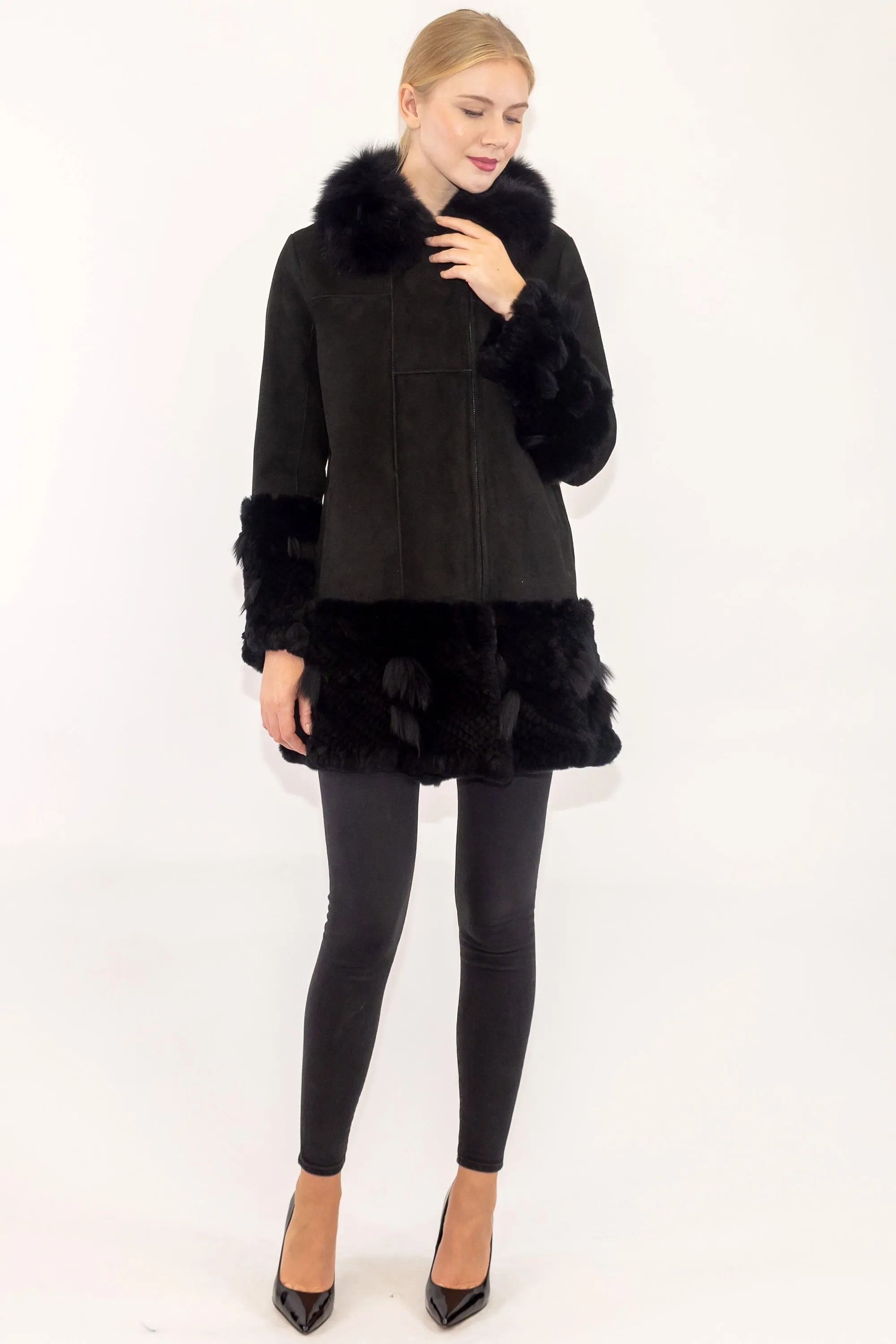 NEWHAVEN - Merino and Rex Rabbit&nbsp;Long Jacket