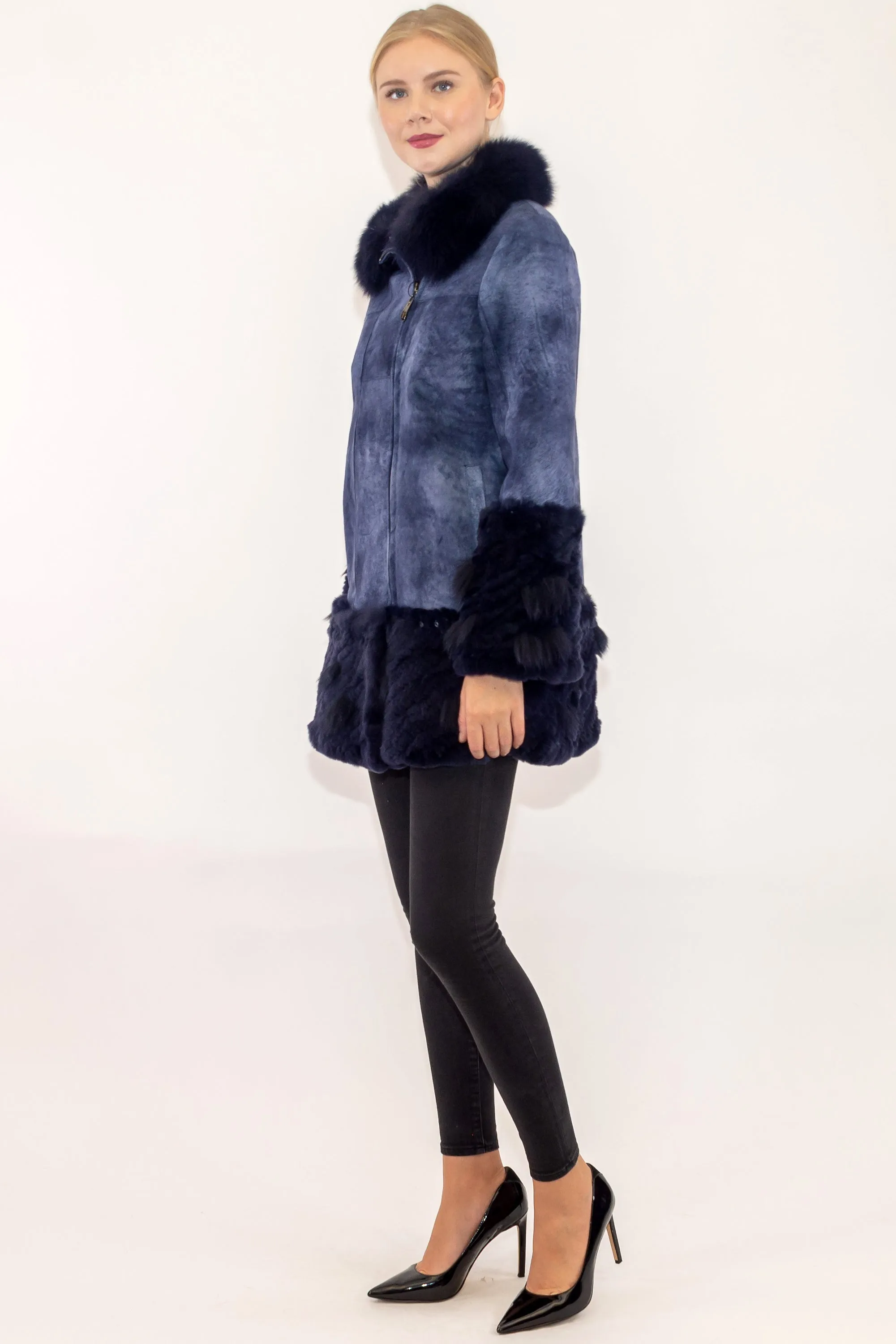 NEWHAVEN - Merino and Rex Rabbit&nbsp;Long Jacket