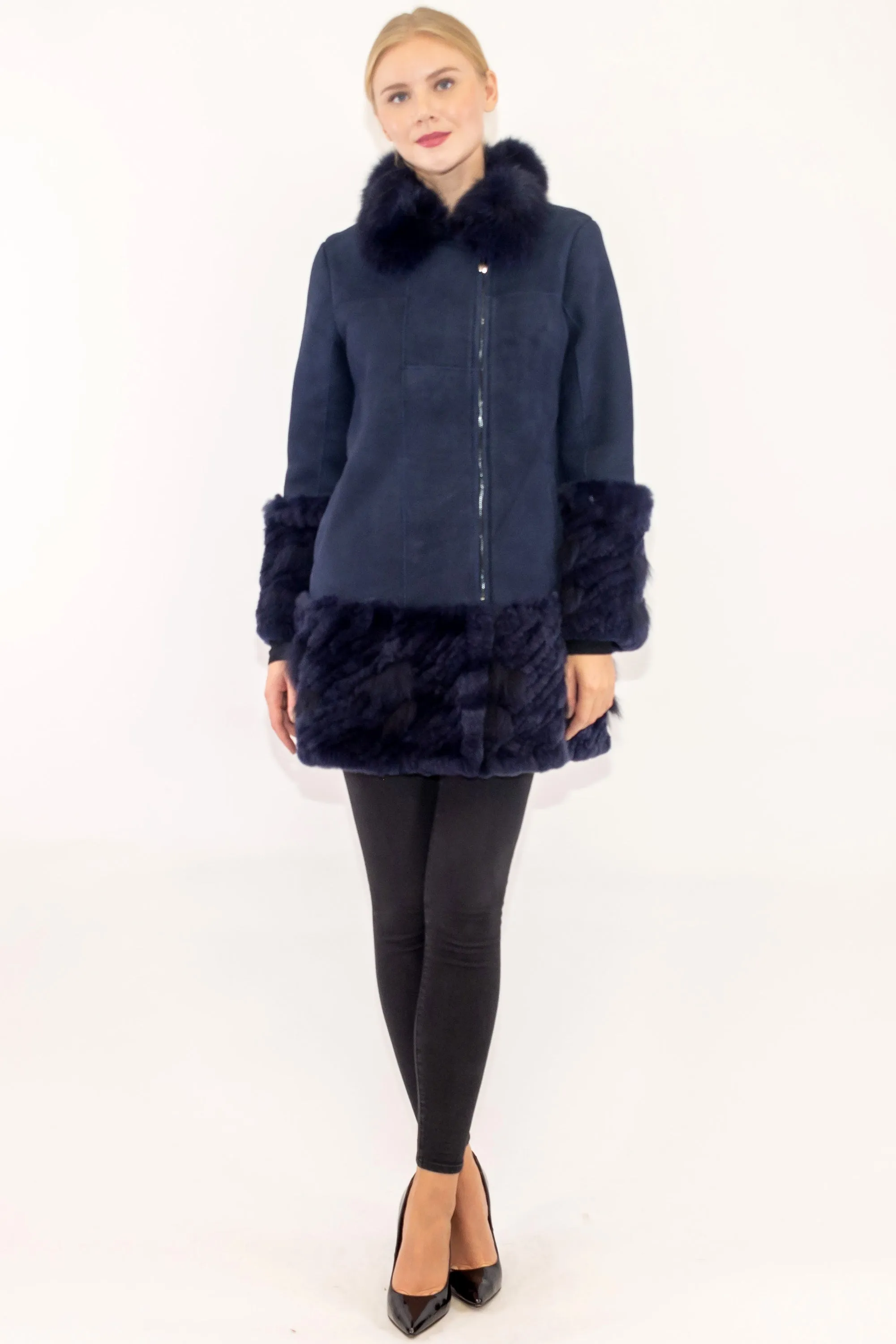 NEWHAVEN - Merino and Rex Rabbit&nbsp;Long Jacket
