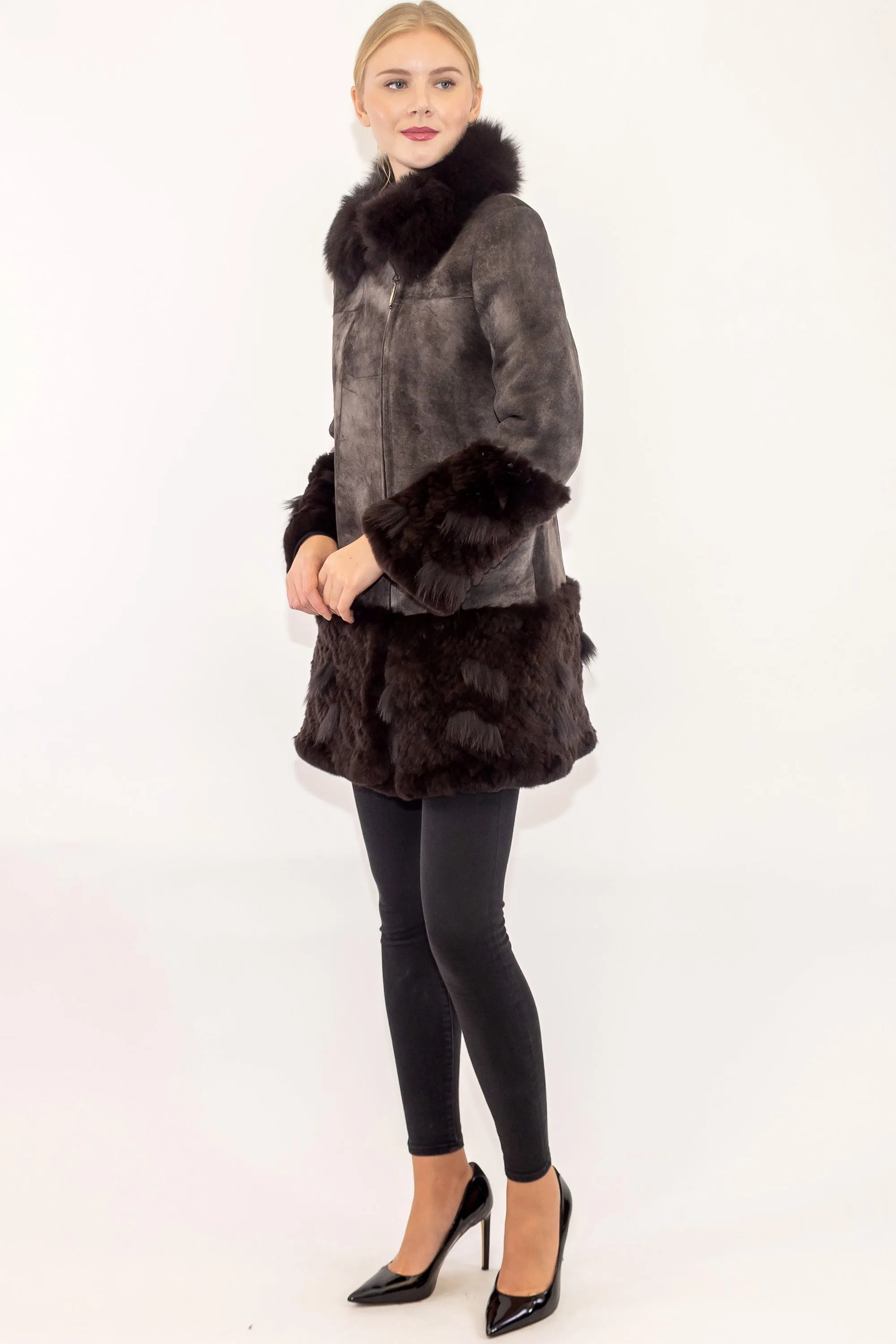 NEWHAVEN - Merino and Rex Rabbit&nbsp;Long Jacket