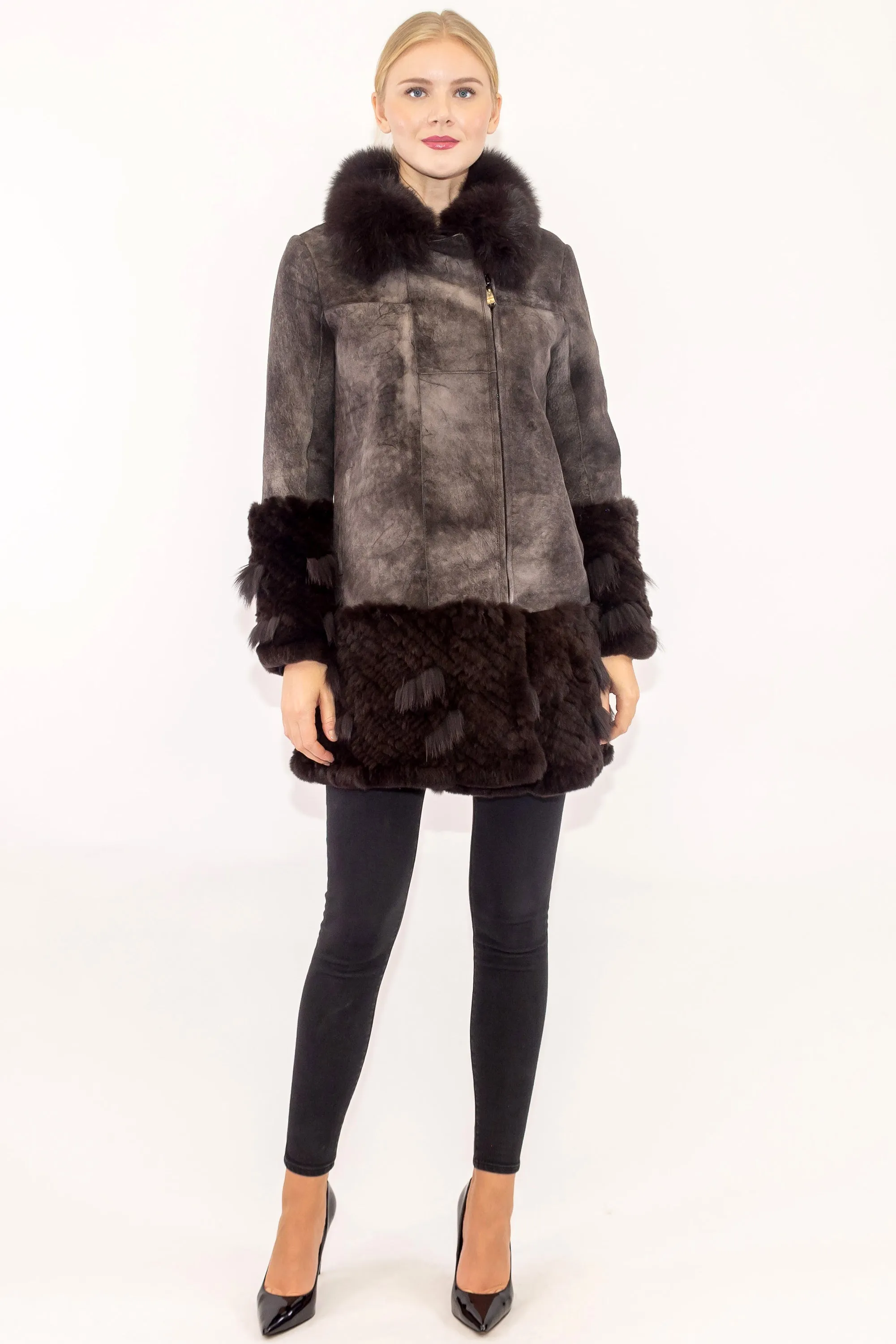 NEWHAVEN - Merino and Rex Rabbit&nbsp;Long Jacket