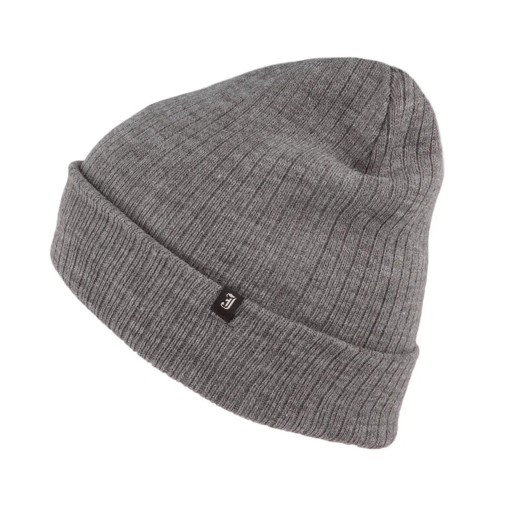 Oversized Ribknit Beanie Hat - Grey Wholesale