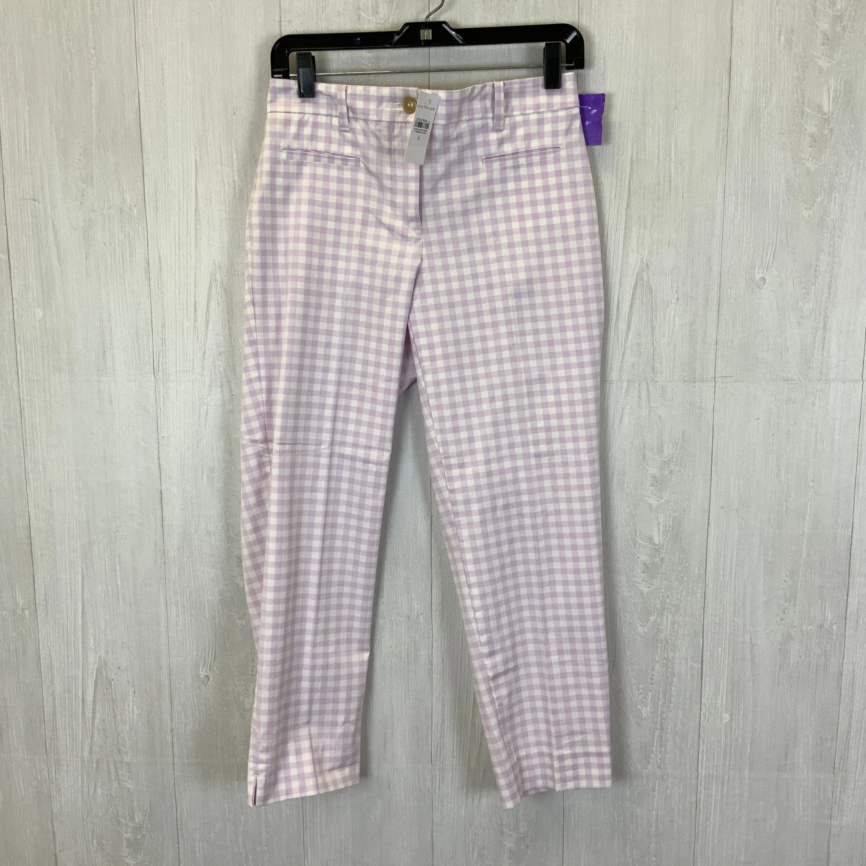 Pants Dress By Ann Taylor In Purple & White, Size: 0