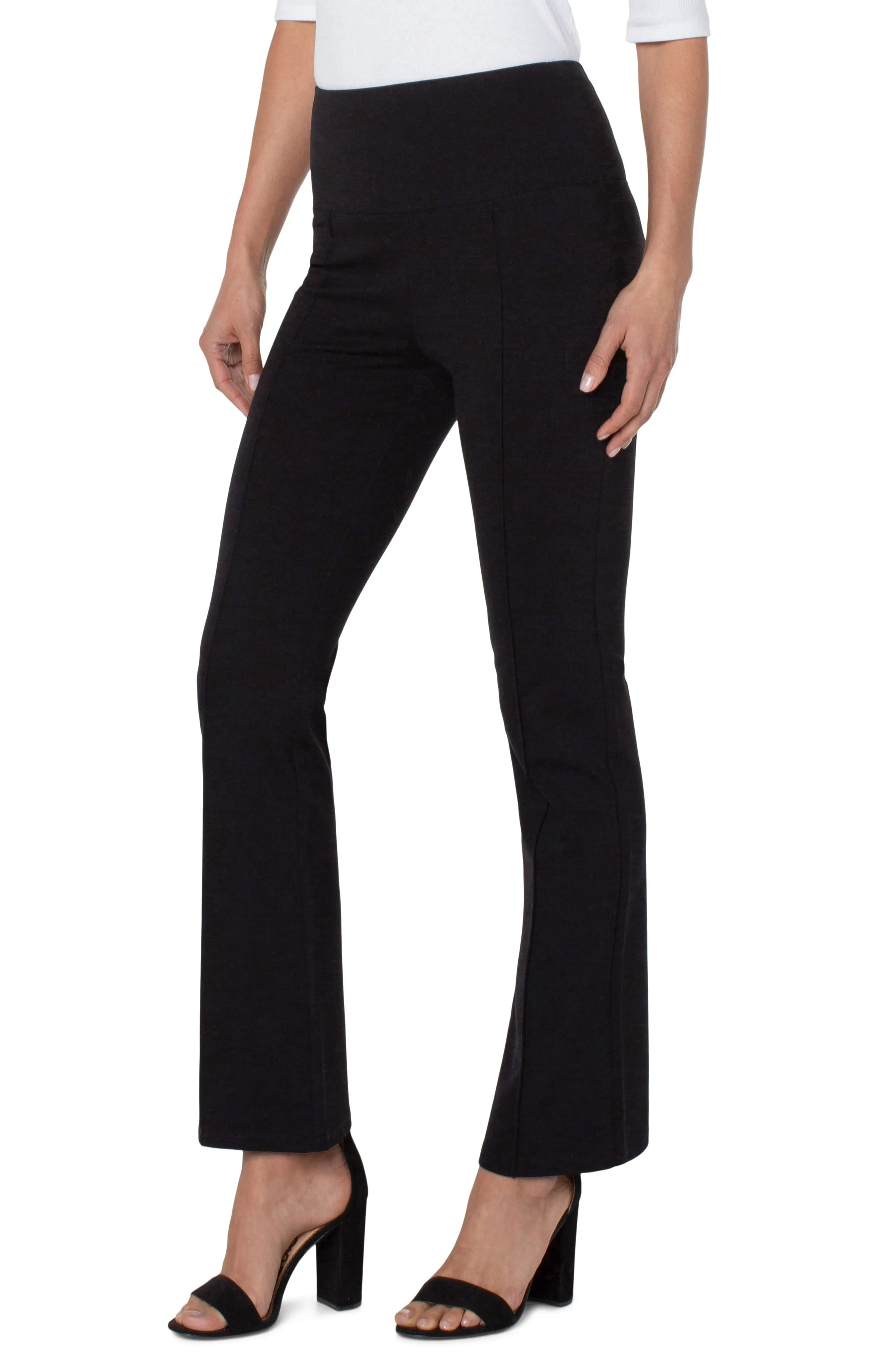 Pearl Full-Length Flare with Pintucks | Black