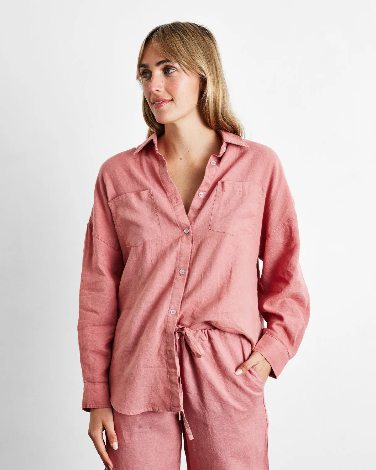 Pink Clay 100% French Flax Linen Pants