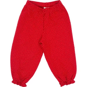Ruffle Bloomer Pants- Red Bitty Dots