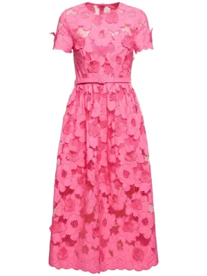 Self-portrait   Cotton blend lace midi dress 