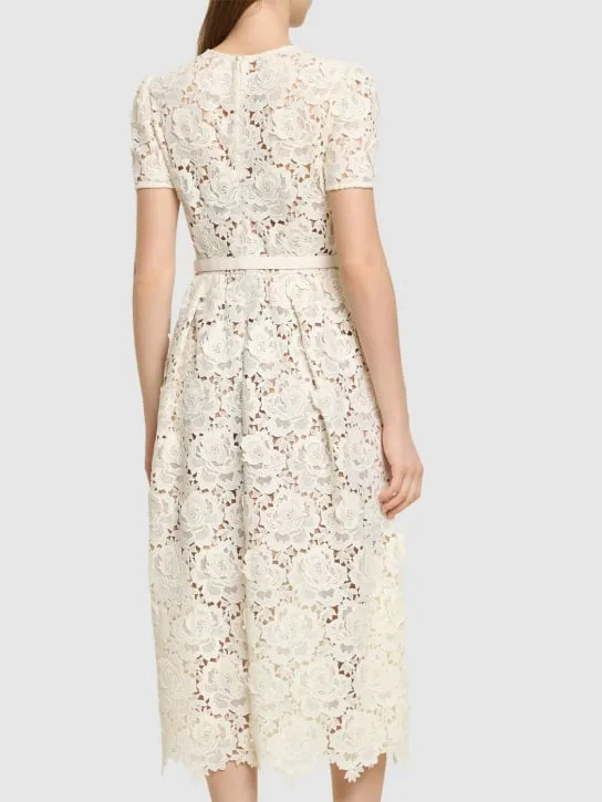 Self-portrait   Floral lace midi dress 