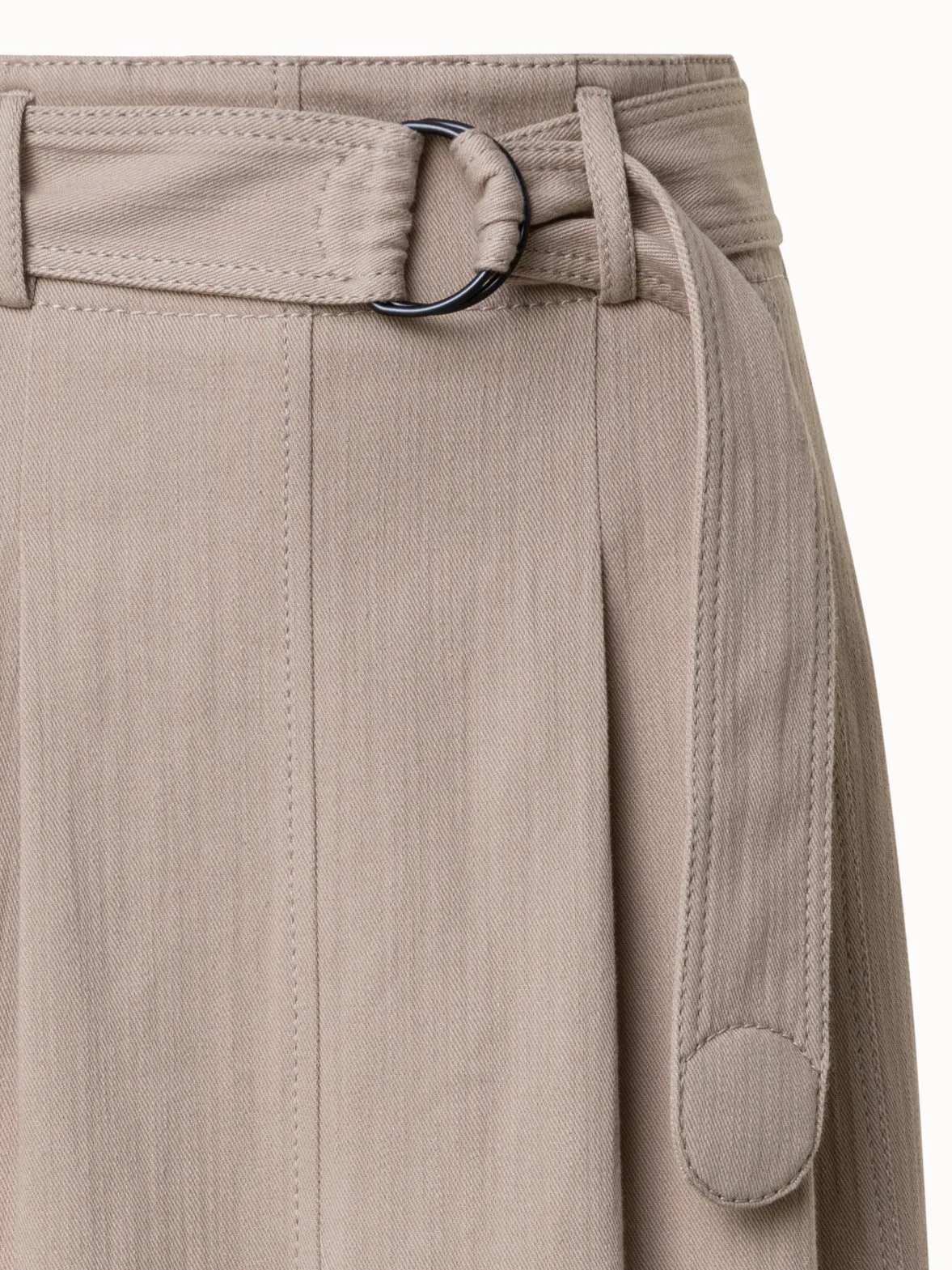 Stretch Denim Midi Skirt