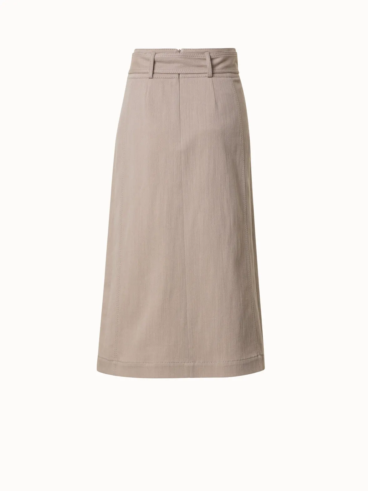 Stretch Denim Midi Skirt