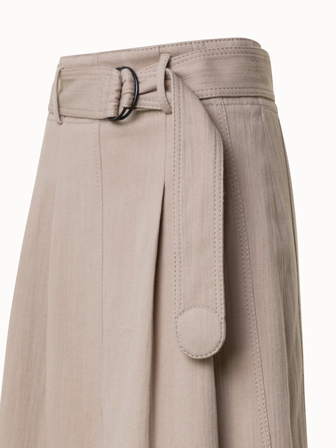 Stretch Denim Midi Skirt
