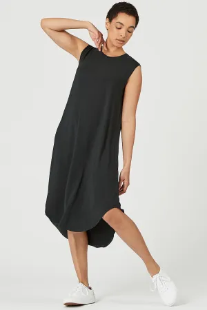 Tencel scooped hem Long Jersey Aiken Dress