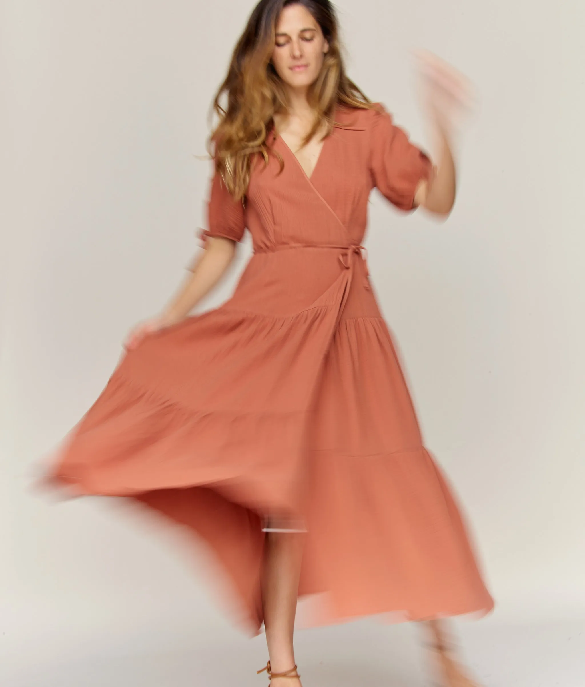 The Augusta Dress | Terracotta Gauze