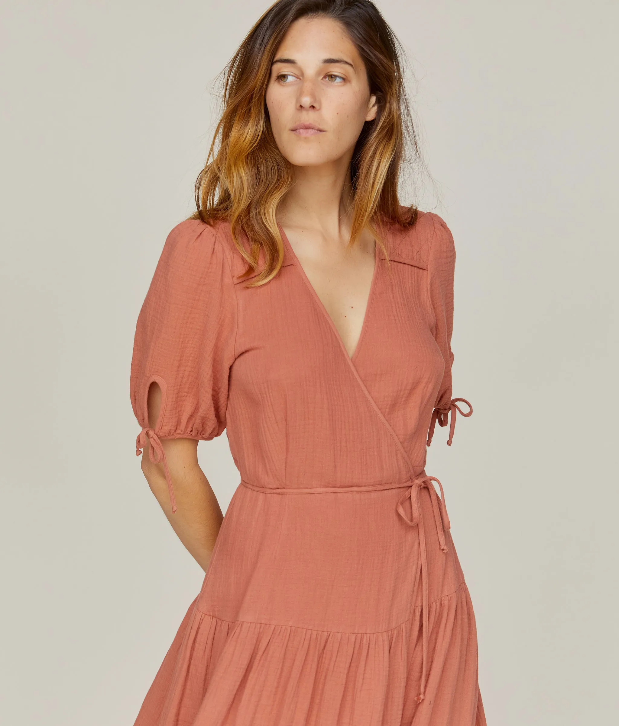 The Augusta Dress | Terracotta Gauze