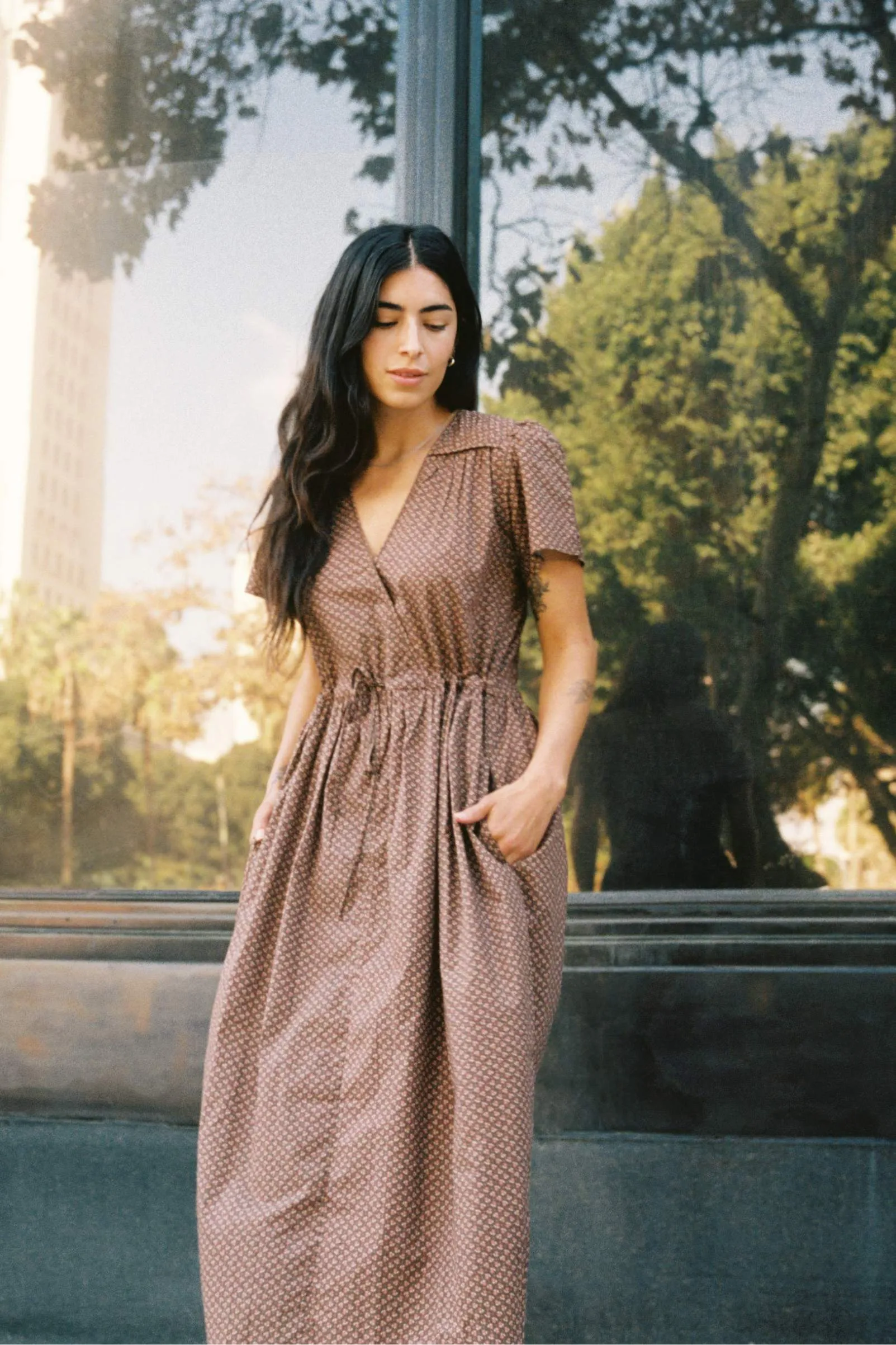 The Dawn Dress Petites | Geo Ditsy Hickory
