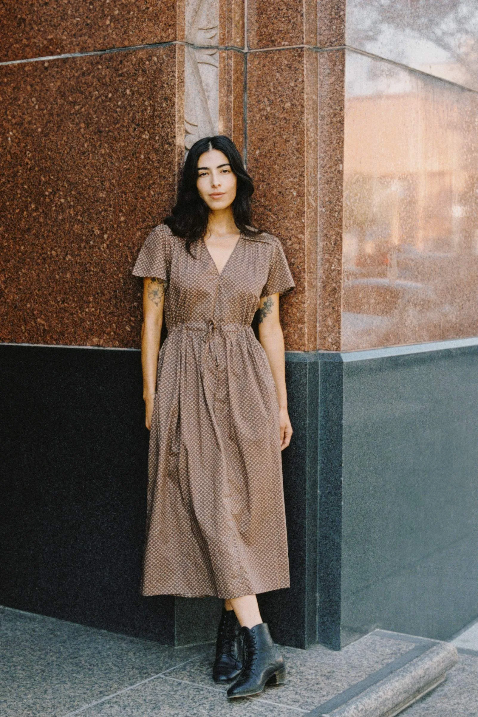 The Dawn Dress Petites | Geo Ditsy Hickory