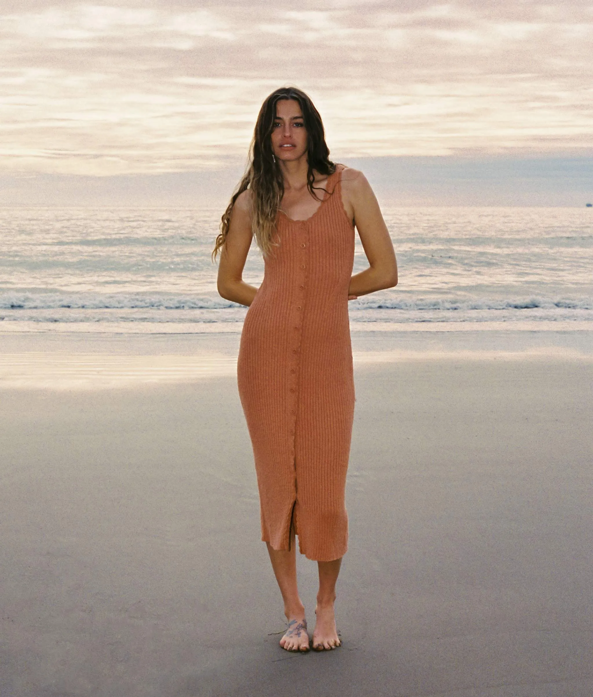 The Drew Dress | Toasted Nut Boucle
