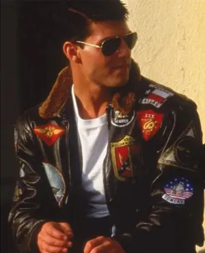 Top Gun Brown Bomber Leather Jacket