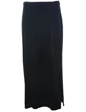 Velvet Black Midi Skirt - S