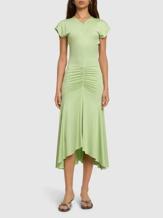 Victoria Beckham   Gathered jersey midi dress 