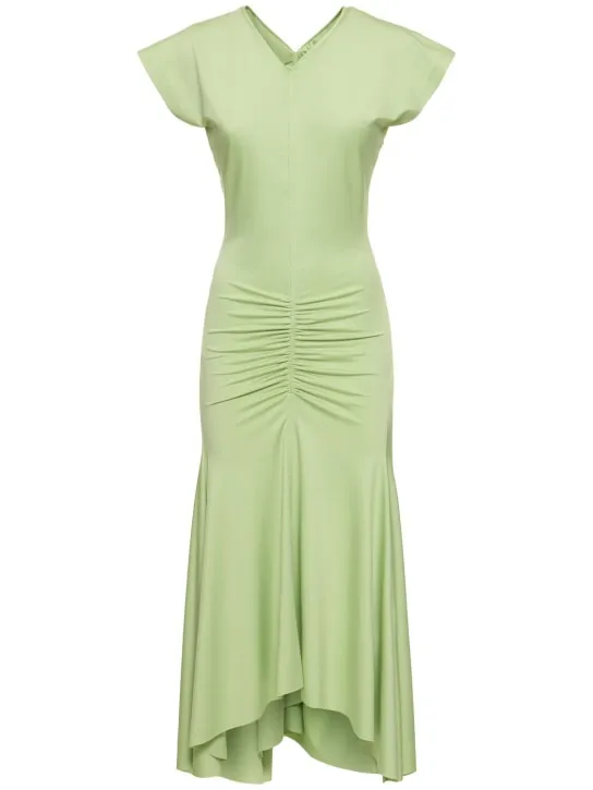 Victoria Beckham   Gathered jersey midi dress 