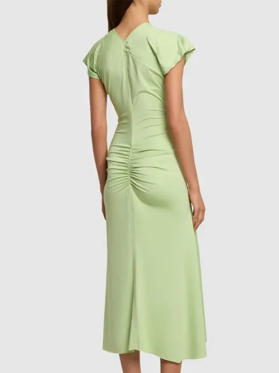 Victoria Beckham   Gathered jersey midi dress 
