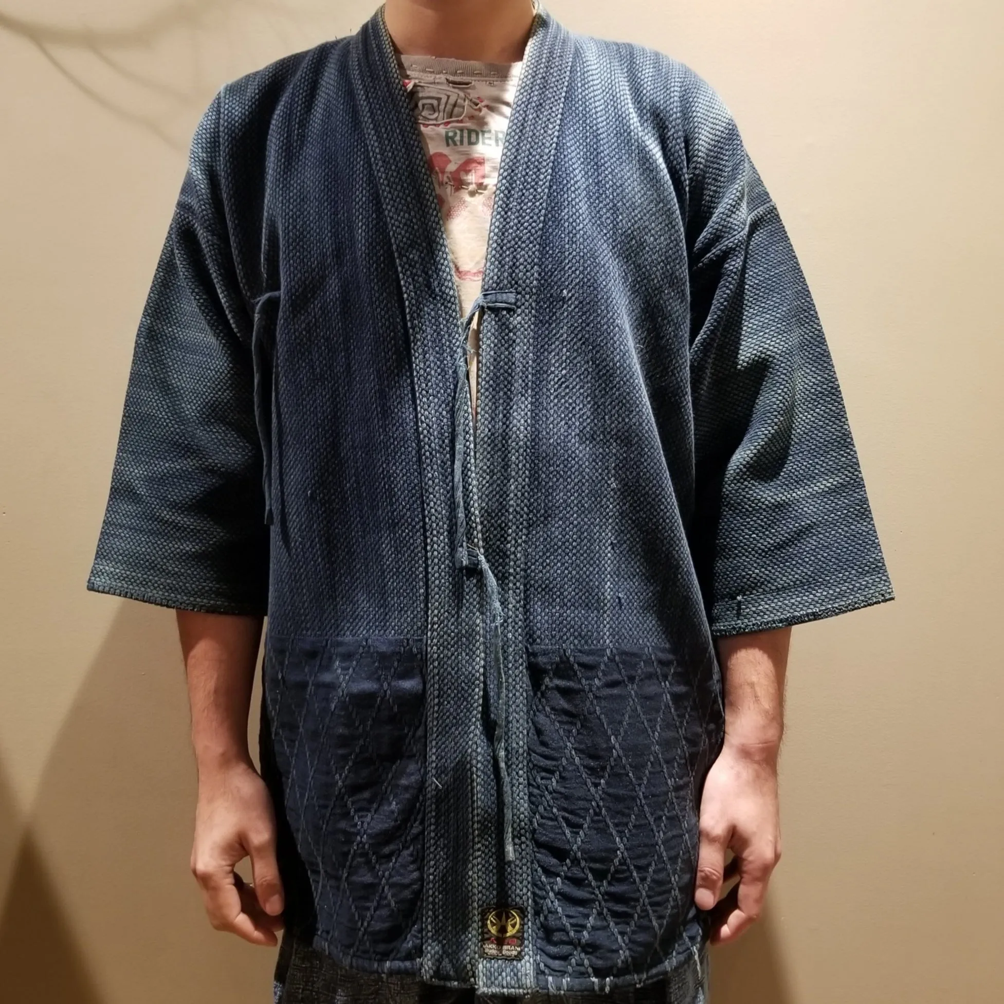 Vintage Aizome Indigo Kendo Swordsman Jacket XL