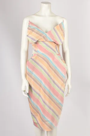 VIVIENNE WESTWOOD 2010 PASTEL STRIPED MIDI DRESS