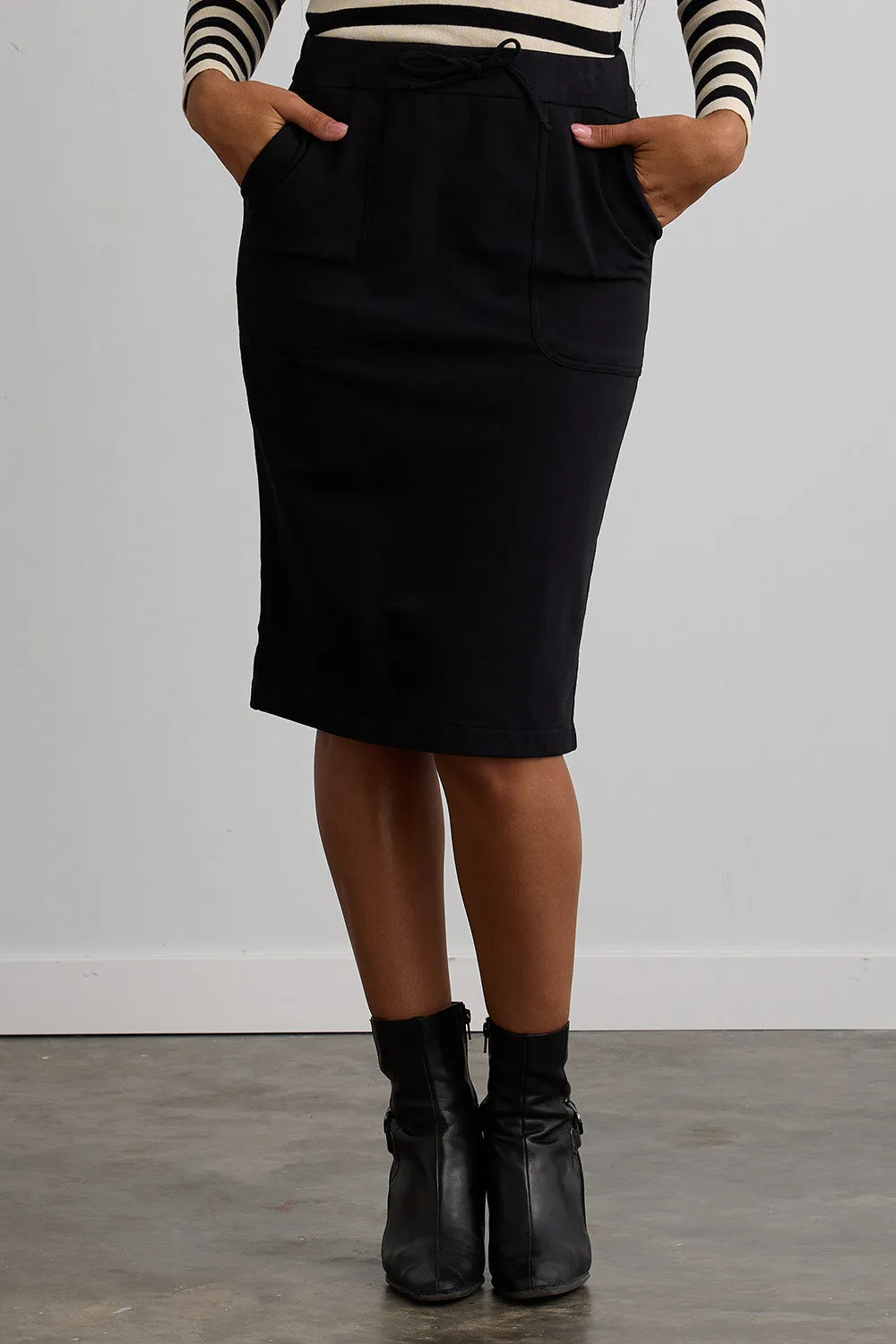 Women's Organic Cotton Midi Skirt with Pockets