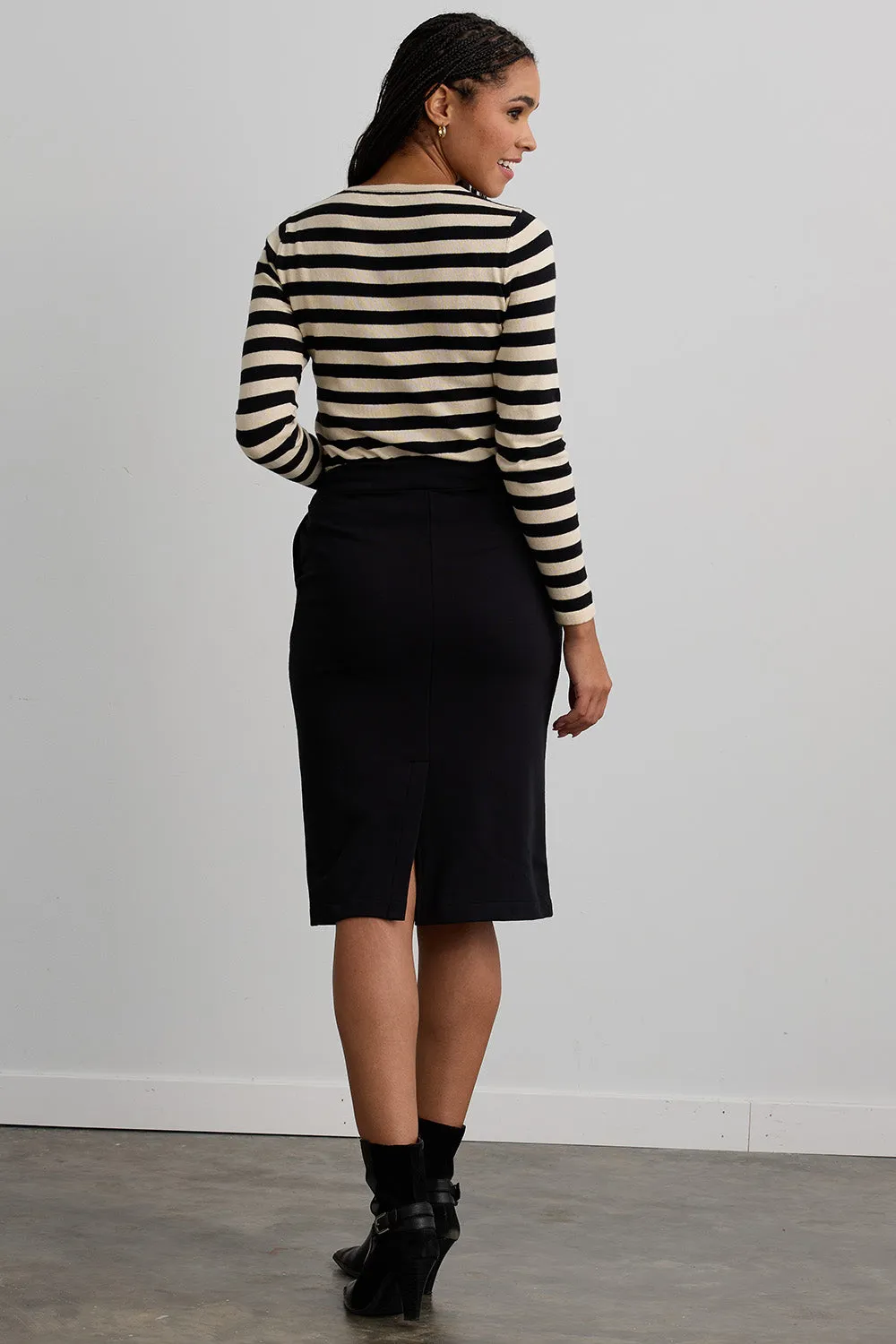 Women's Organic Cotton Midi Skirt with Pockets