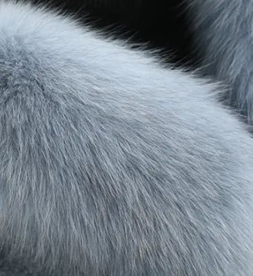 Women's Shearling and Fox Fur Hooded Teddy Coat